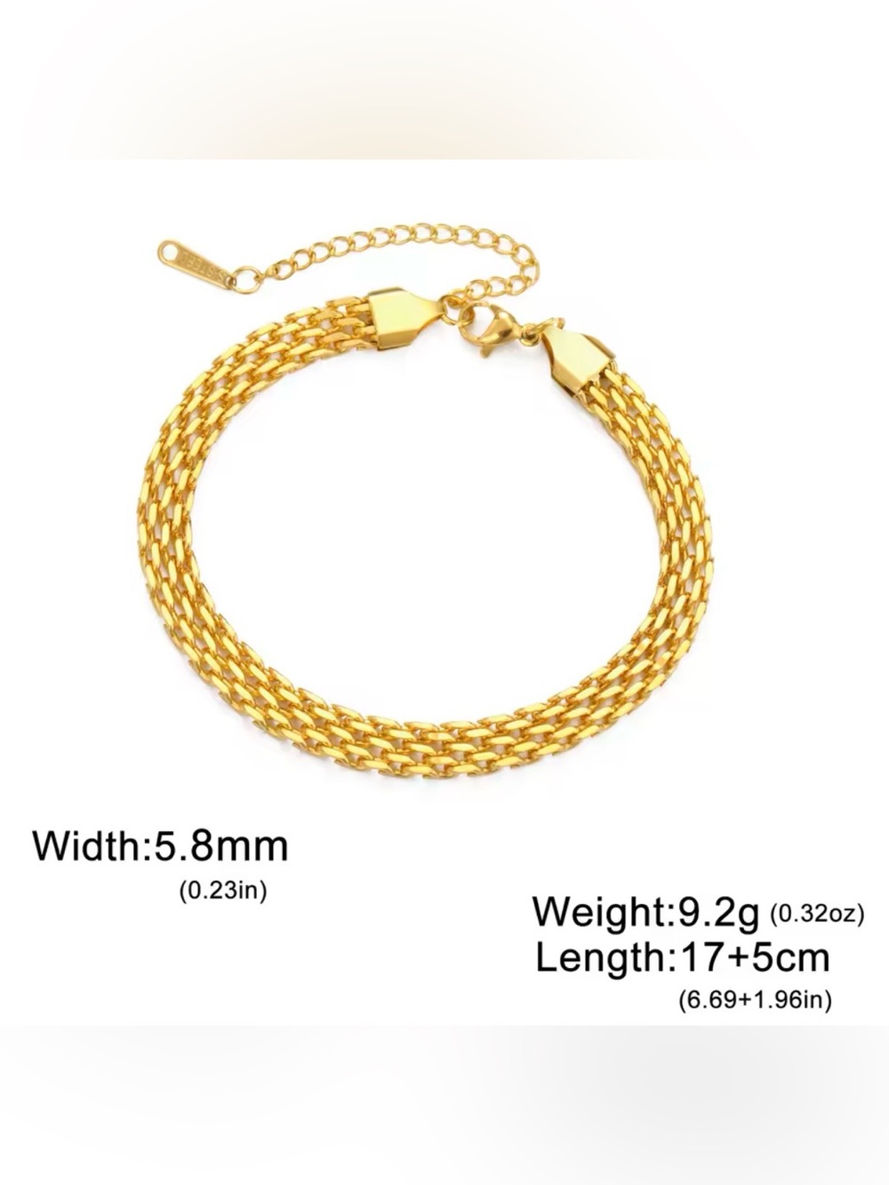 Cuban Chain Bracelet, Unisex Stainless Steel Gold-Plated Waterproof Jewelry. - Picture 7 of 7